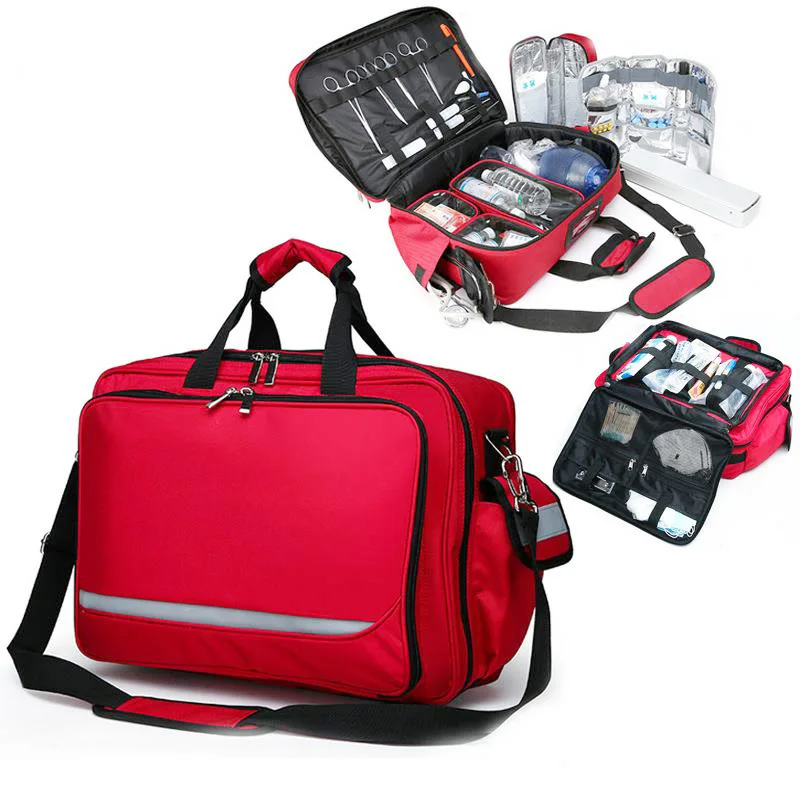 

Аптечка первой помощи для уличного спорта, красная нейлоновая водонепроницаемая сумка-мессенджер через плечо, дорожная экстренная сумка ...