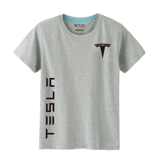 

2020NEW Brand Men's Cotton O-Neck Tops Summer Male for Tesla T-shirt short sleeve Casual T shirt top