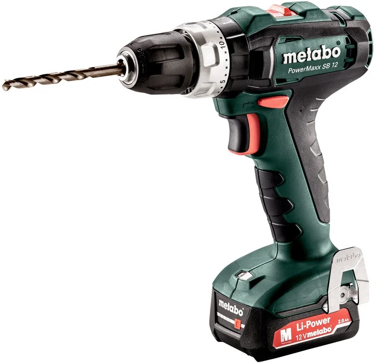 Дрель шуруповерт metabo powermaxx sb 12 аккум. патрон:быстрозажимной (кейс в