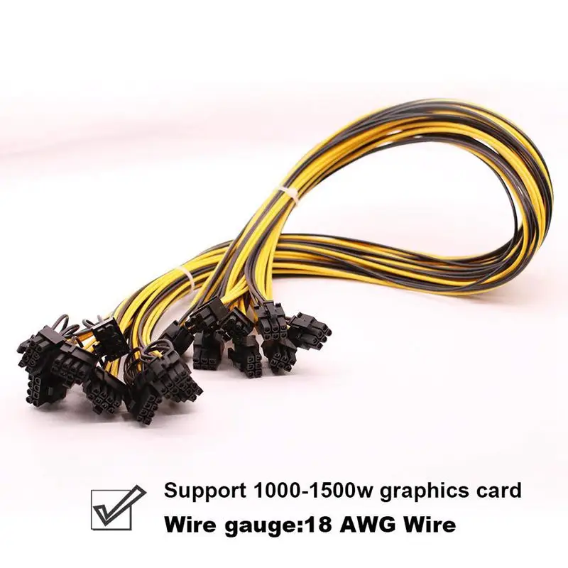 AMS-8PCS-6 PIN PCIe Express to 8 (6 + 2) (25 дюймов) New18AWG 6pin 8pin кабель Папа-папа для GPU/PSU breakout board GPU |