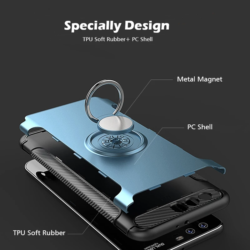 Чехол для huawei P20 P10 P30 P Smart Plus Honor 9 10 10i Lite 20 Pro NOVA 3 3i 5 mate 10 20 Lite автомобильный держатель Тонкий чехол с кольцом s