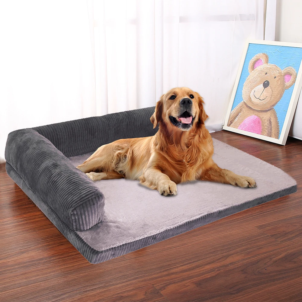 Price Cão sofá cama pet macio espreguiçadeira grande cão canil filhote de cachorro l em forma de sofá cama para pequeno médio grande cães