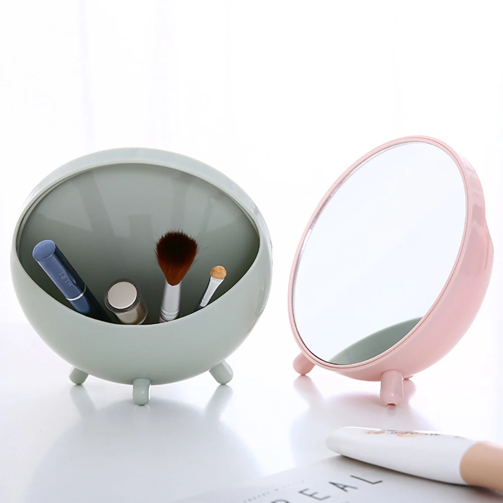 

1Pcs Creative Desktop Mirror Makeup Mirror Tabletop Decor Mirror With Storage Box Tabletop Mirror For GirlProtable Beauty Box
