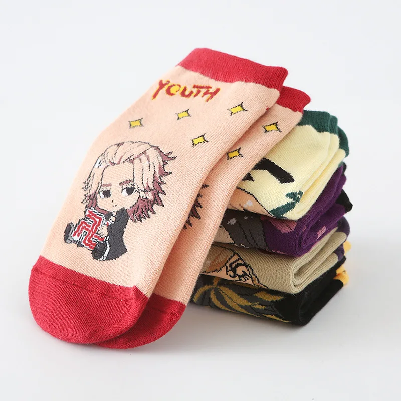 Calcetines de Anime de Los Vengadores de Tokio para ni&ntilde;os, Manjiro Sano, Keisuke, dibujos animados, barco, informales, xxx, Cosplay, regalos de navidad-3