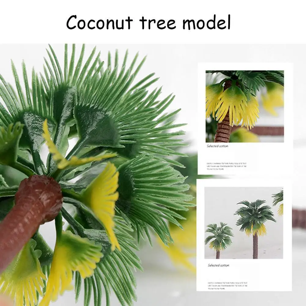 

Настольная модель для строительства поезда, песочный стол, мини-тропическая пальма, кокосовое дерево, имитация пластикового дерева B4D7