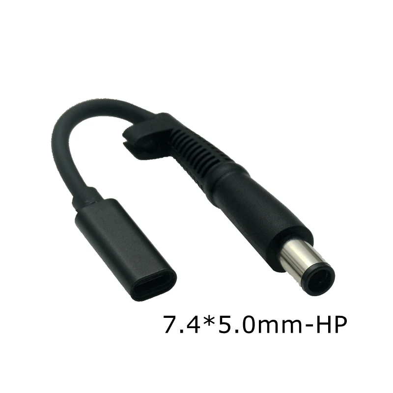 

USB 3.1 Type C USB-C Женский к DC 7,4x5,0 мм/7,4*0,6 мм со штырьковым адаптером питания, соединительный кабель 15 см для HP, зарядное устройство для ноутбуков