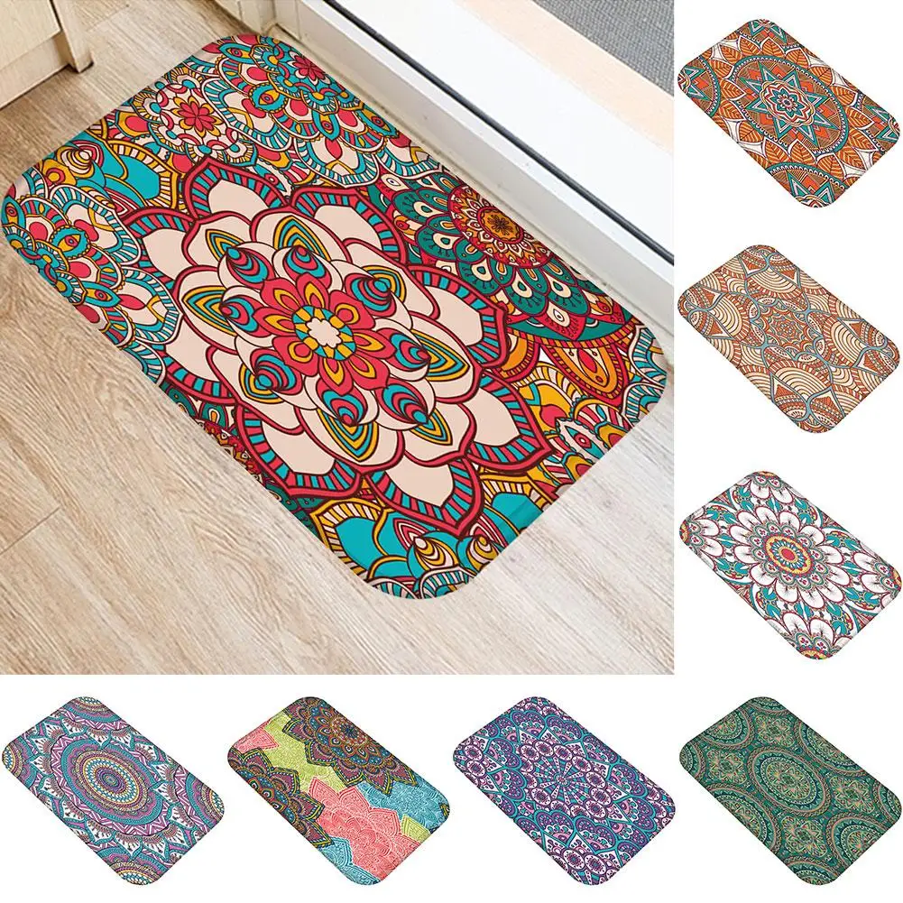 Милый цветок Мандала Прихожая половик коврик для пола Противоскользящий ковер