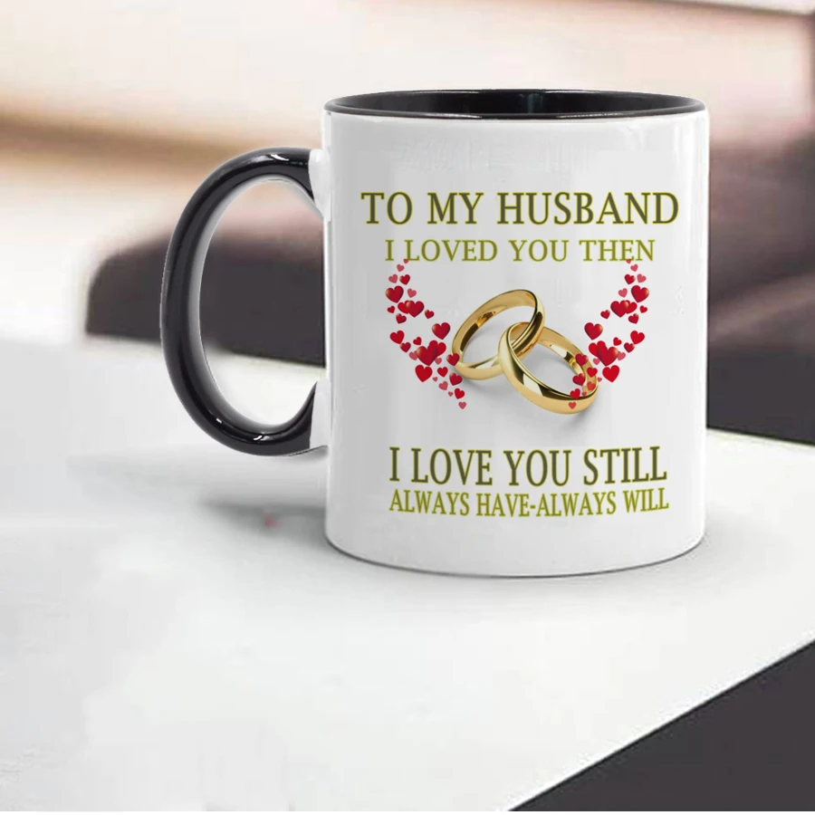 

wedding anniversary your husband or wife gift coffee mug 11oz ceramic milk cup and mugs
