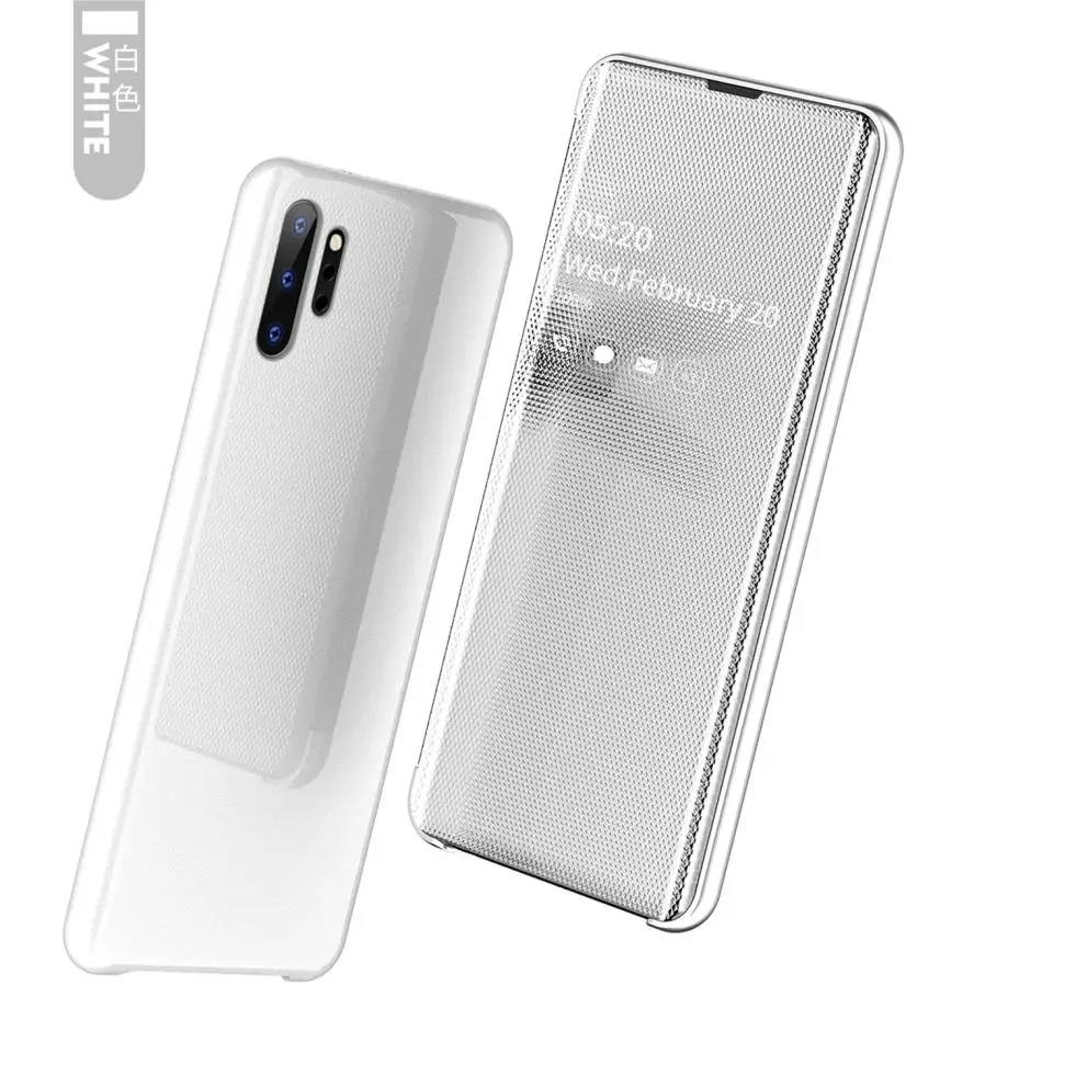 white Для samsung Galaxy S10 S9 S8 Note 10 Plus S7 Edge s10e зеркальный Флип Тонкий Модный умный чехол для мобильного телефона - Цвет: white