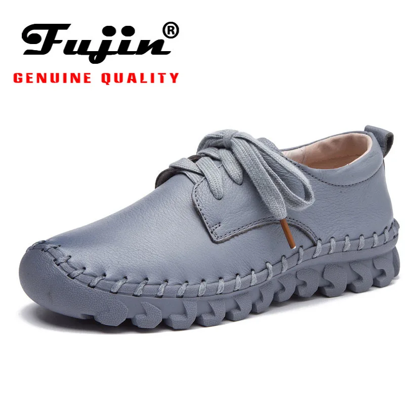 Fujin/брендовые мягкие женские лоферы из натуральной кожи на плоской подошве