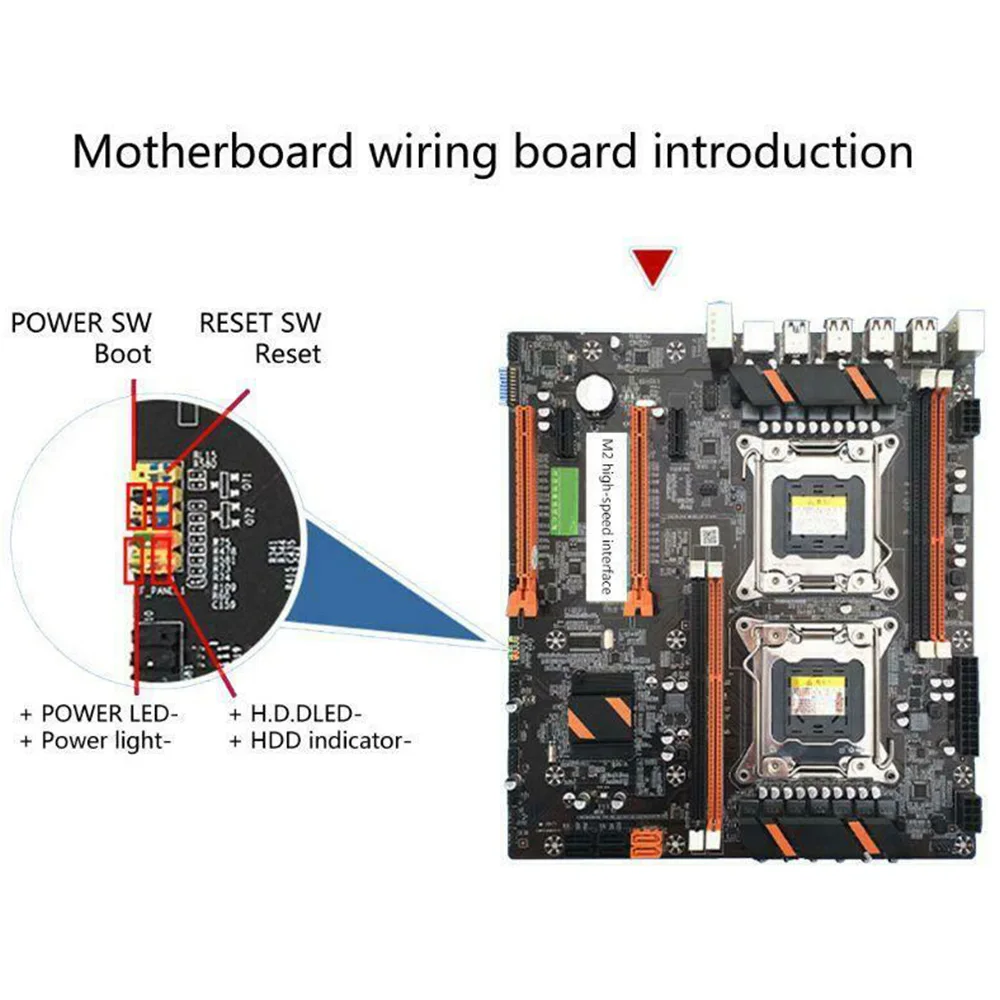 X79 Dual E5 2650 V2 CPU материнская плата LGA 2011 DDR3 PCI-E 3 0 16X 128 ГБ двухканальная USB3.0 NVME M.2 GPU для
