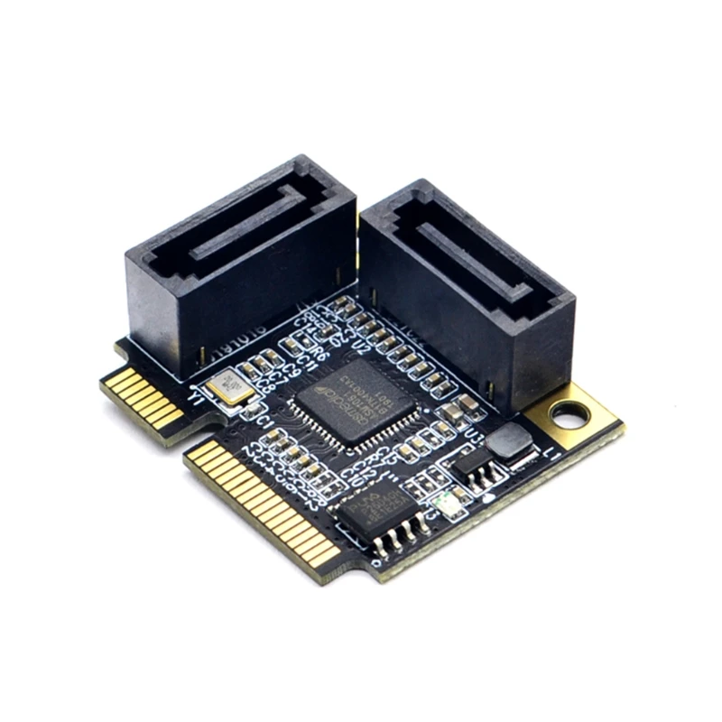 

Add In Mini PCI-E PCI Express Cards to 2 Ports SATA 3.0 SD Converter SATA Multiplier Controller Expansion Card