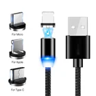 Магнитный кабель USB, Micro USB, для Iphone TYPE-C, Android, IOS, для быстрой зарядки и передачи данных, для Xiaomi, Redmi, Samsung, магнитный штекер