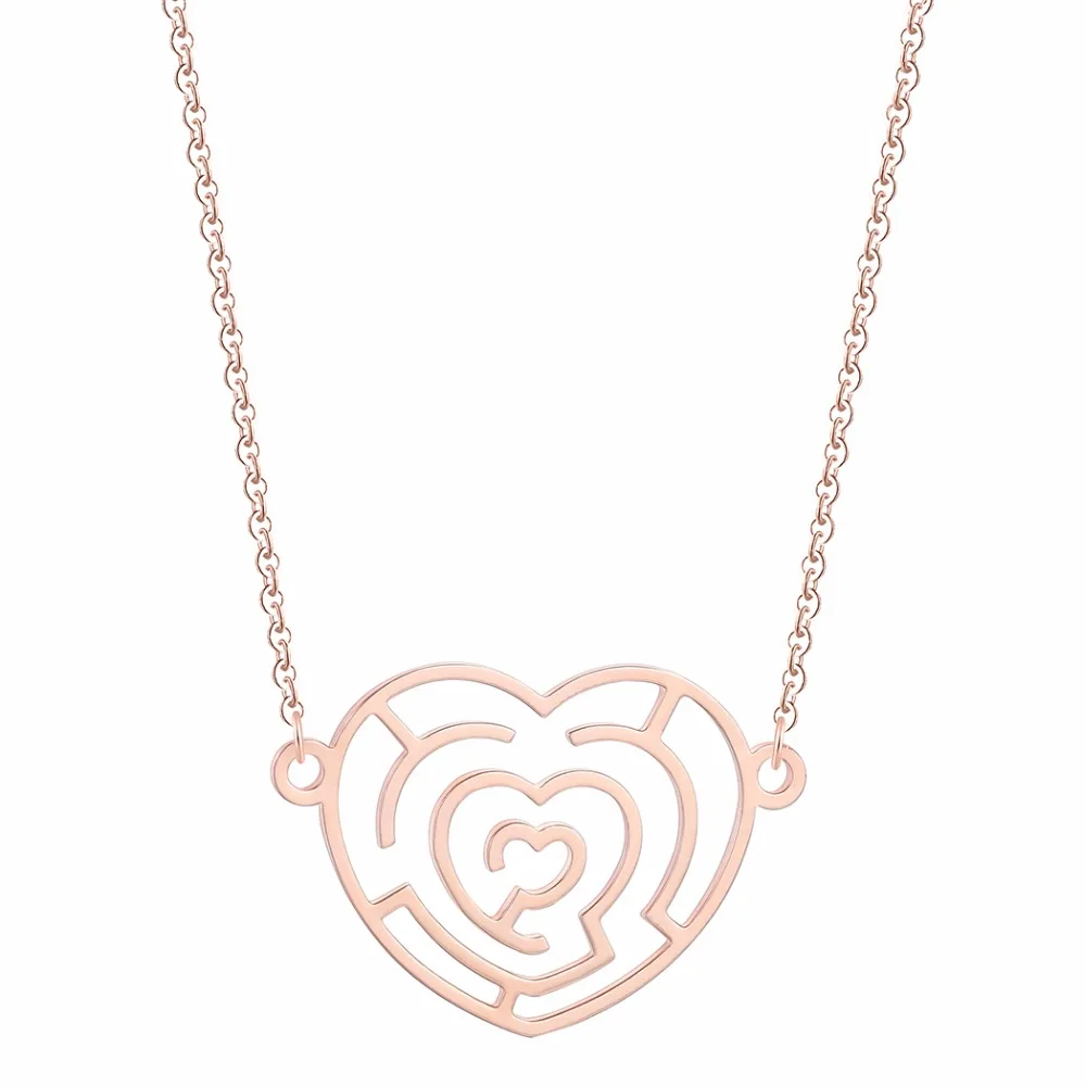 Минималистичное Лабиринтное простое свадебное ожерелье QIMING Женское Обручальное