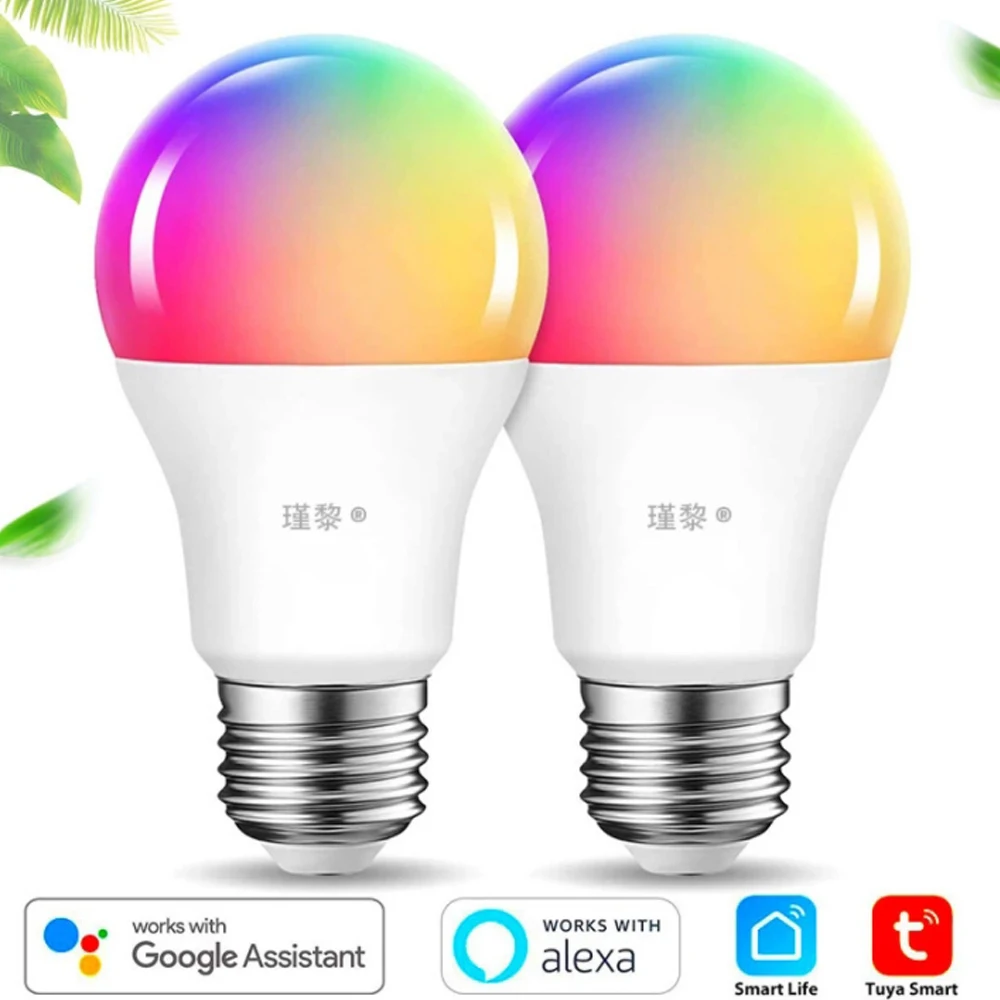 AC100-265V 9W Graffiti Wifi Smart A60 Bulb Light Alexa Voice Control RGBCW Dimming Color Suitable For Tmall Elf