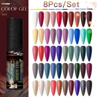 MEET ACROSS 5 мл УФ-гель для ногтей набор блестящих нюдовых цветов серии 8 шт.компл. Гель-лак для ногтей Полупостоянный Гель-лак для дизайна ногтей