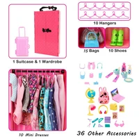 new fashion handmade doll accessories 43 itemslot miniature dollhouse furniture wardrobe shoes clothes for barbie diy present