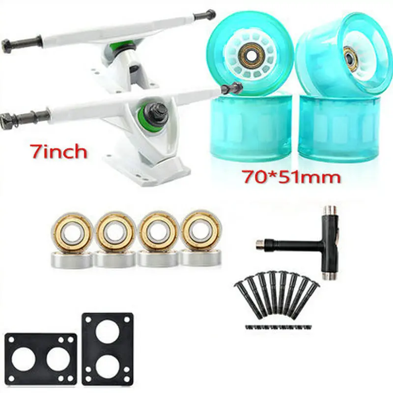 Skateboard Wheels Long Board Fish Plate Brush Street Trucks Shock Absorption Four Wheel Double Tilt Skateboard Bridge 7inch