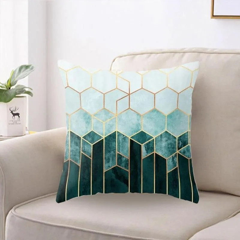 

45*45cm Aqua Green Pillowcase Trendy Style Cushion Case Home Decorative Lumbar Pillow Cover Sofa Car Cushion Cover Decor