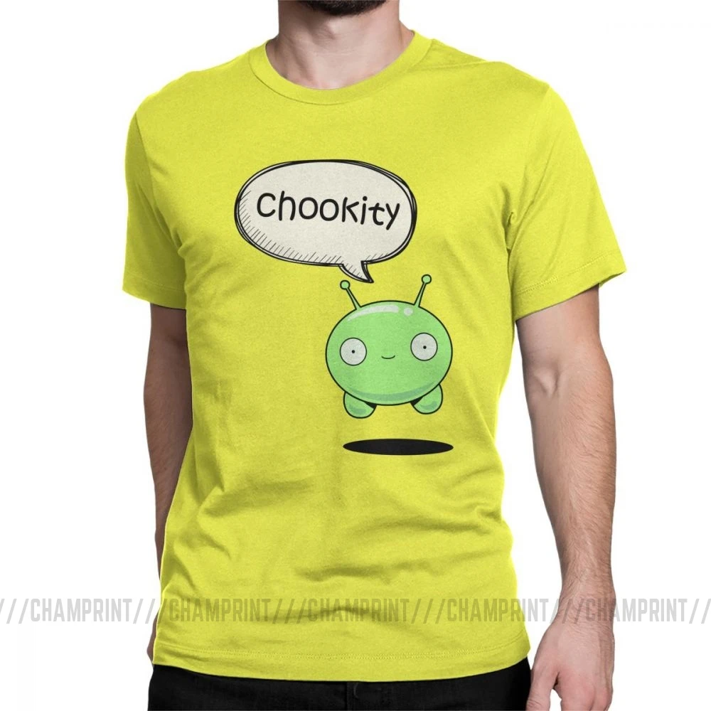 Мужская футболка Chookity Mooncake, Moon Cake Final Space Crazy, топы с круглым вырезом и коротким рукавом, чистый хлопок, футболка с принтом, футболка размера плюс - Цвет: Цвет: желтый