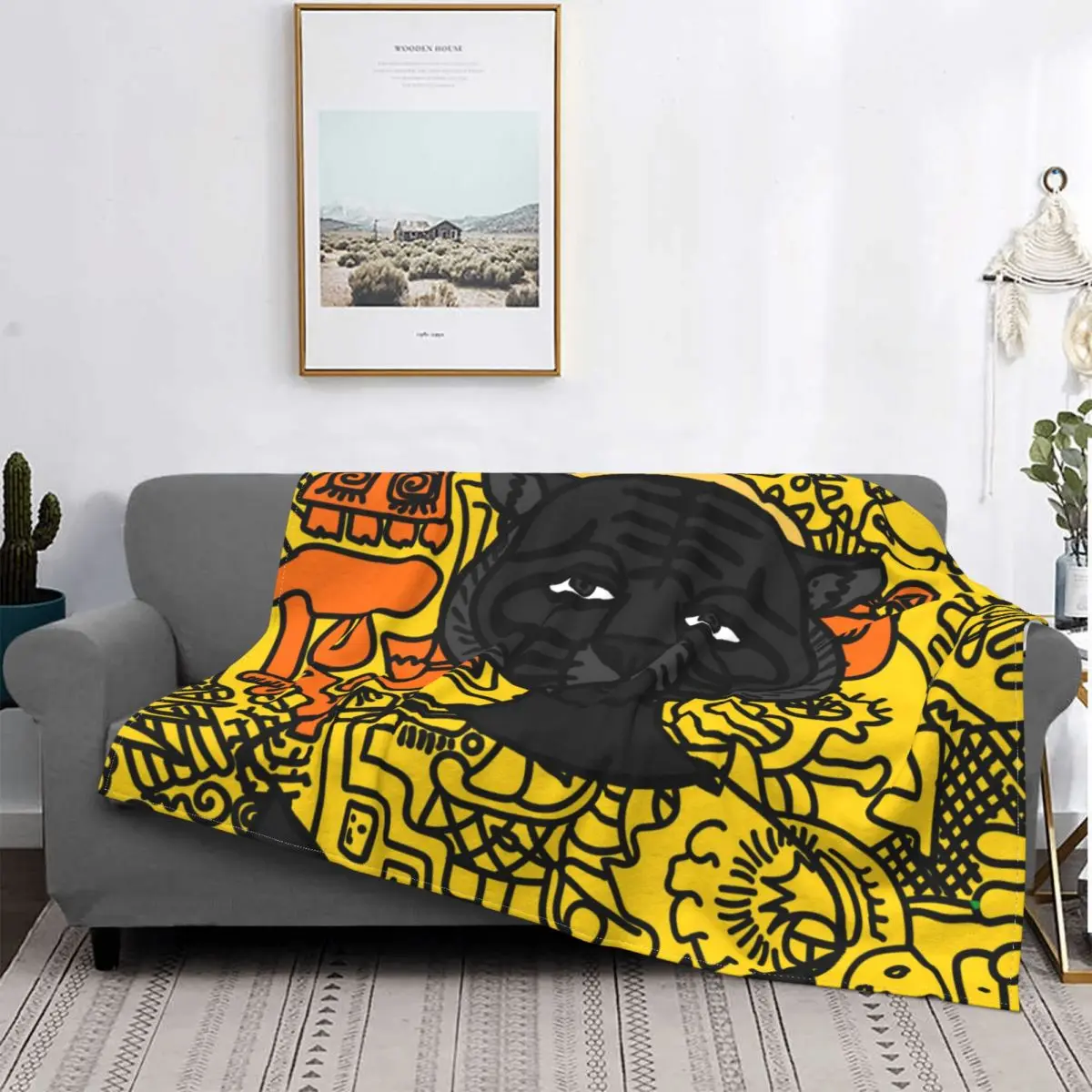 

NFT Art-manta de franela de Tiger желтый, colcha suave y acogedora de lana