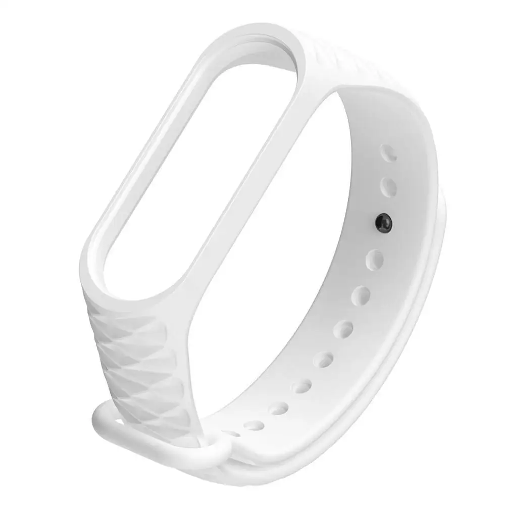 White Сменные браслеты ремни для Xiao mi Band 4 3 браслет mi ремешок многоцветные сменные силиконовые однотонные браслеты - Цвет: White