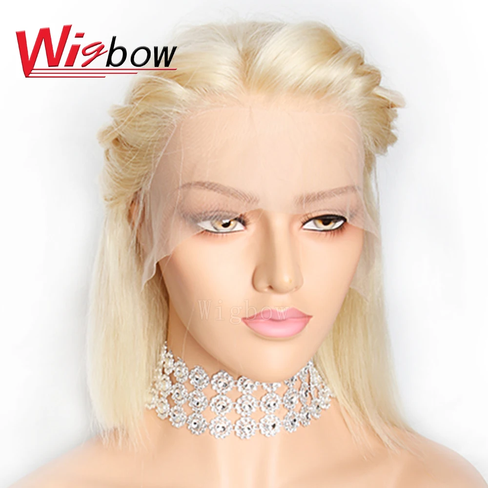 Wigbow OneCut волосы 13x6 613 блонд бразильские прямые человеческие боб парики 8 14 дюймов