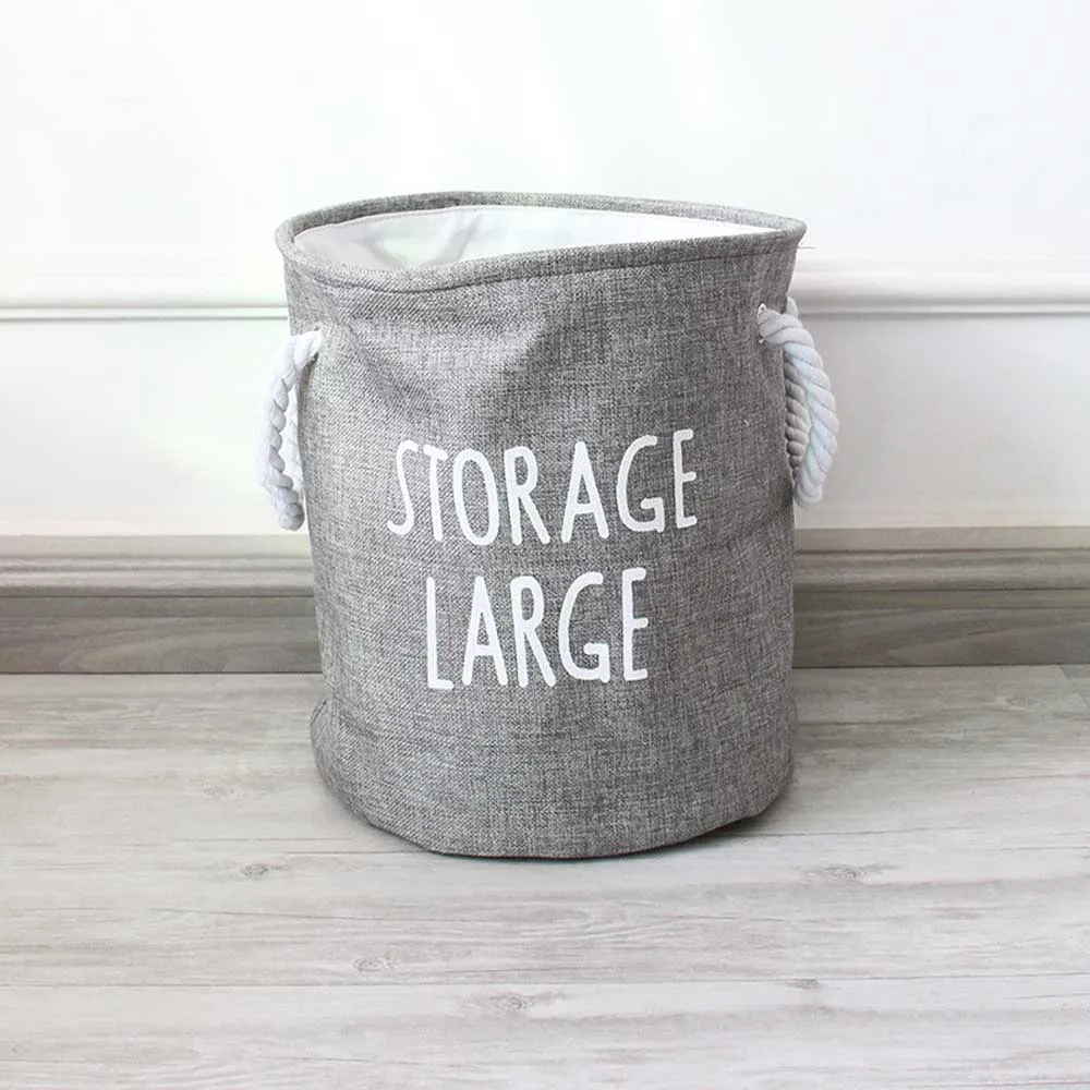 

Oxford Cloth Dust Collection Bucket Hamper Washing Toy Linen Thicken Dirty Clothes Storage Organizer Laundry Baskets Bin 40X50cm