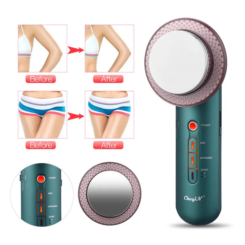 Koop 2 Stks/set Eletric Rf Facial Massager Machine Rimpels Verwijderen + Ultrasone Infrarood Facial Body Afslanken Stimulator Gewichtsverlies 45