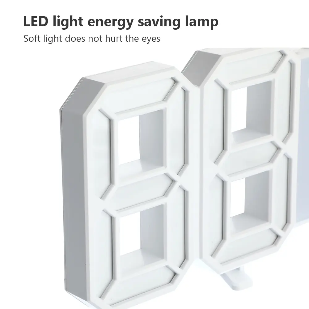 Большие 3D светодиодсветодиодный цифровые настенные часы с отображением даты и