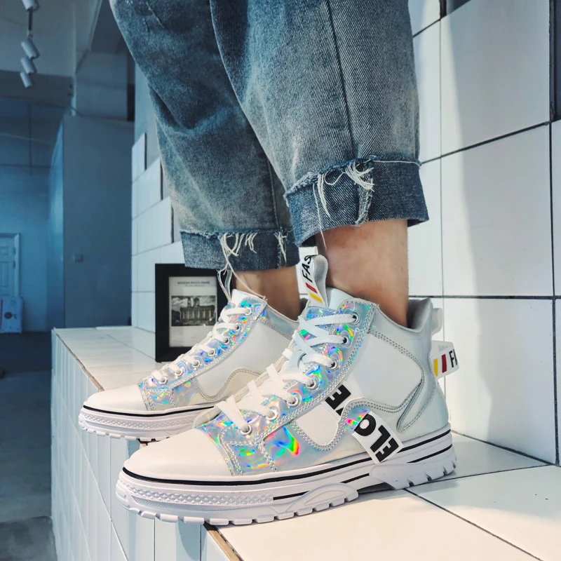 Men 2019 New Winter Autumn Top Fashion Sneakers Lace-up High Style Solid Colors Man Black Shoes Mens High-top Canvas | Обувь