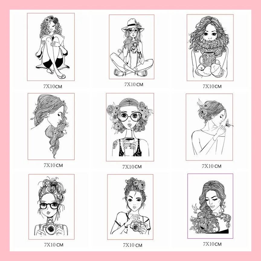 

Fashion Sweet Sexy Literary Girl Clear Silicone Stamps Scrapbooking Handmade Cards Decorate Crfat Template New Transparent Stamp