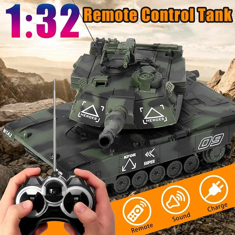 

Boy Toys 1:32 RC War Tank Tactical Vehicle Main Battle Military Remote Control with Shoot Bullets Model Electronic Hobby
