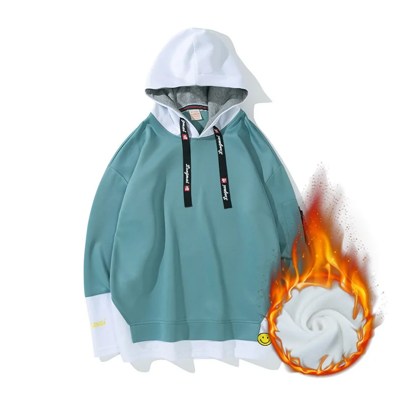 

High Quality Man Hoodie 2020 Autumn Winter Plus Velvet Thicken Warm Hip Hop Streetwear Men Pullover Sweatshirts Mens Hoodies