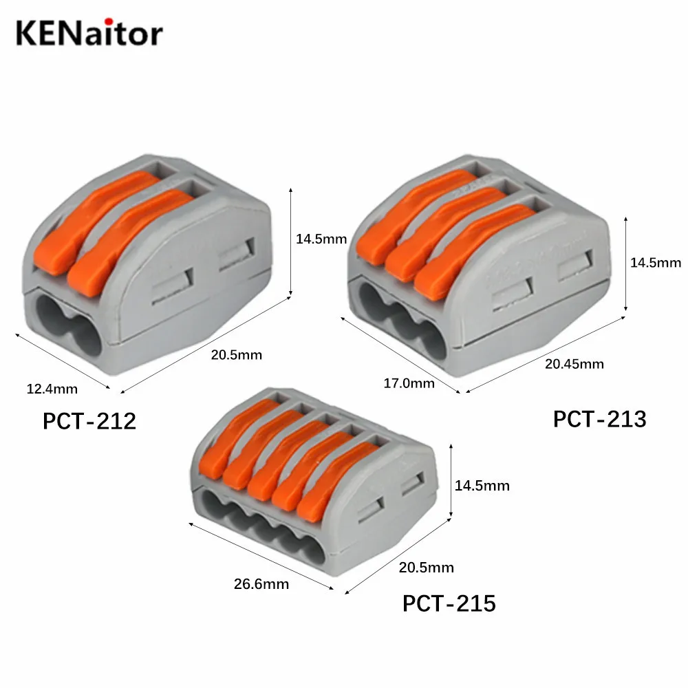 

Universal Cable Wire Connectors 222 TYPE Fast Home Compact Wire Connection push in Wiring Terminal Block PCT-212 PCT-213 PCT-215