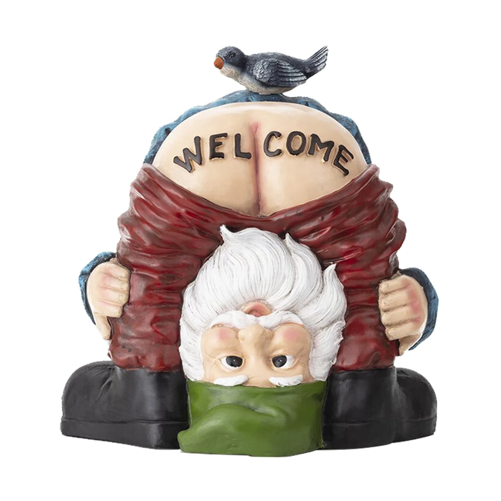 

6'' Funny Welcome Gnome Statue Outdoor Yard Patio Figurine Housewarming Gift