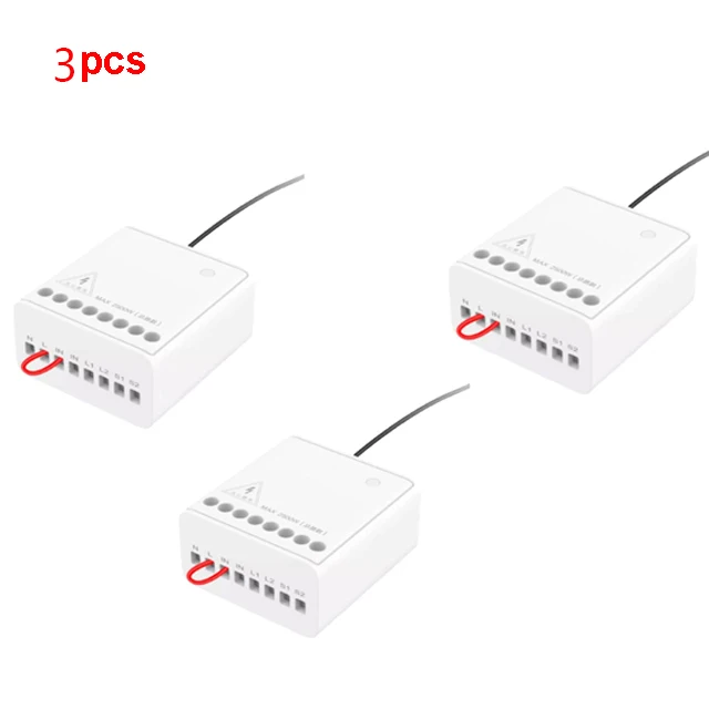 3 pcs Aqara двухсторонний модуль управления, беспроводной релейный переключатель, контрольный Лер, умный таймер 2 канала, работает для Xiaomi Mijia APP и Homekit - Цвет: 3 pcs