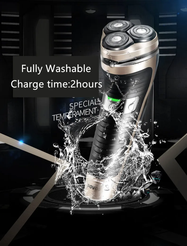 Electric shaver for men Washable Rechargeable Hair Beard shaving machine three blade Razor Electric shavers USB Charge