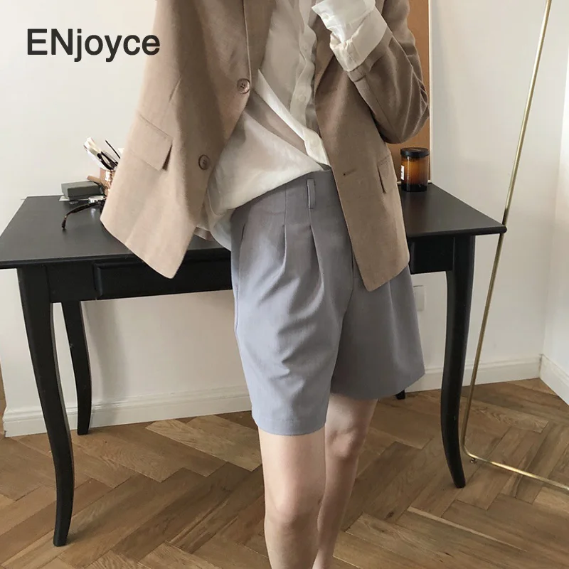 Шорты женские прямые в Корейском стиле винтажные Модные свободные короткие