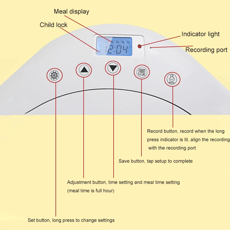Automatic Pet Dog Timer Feeder 6 Grids Recording timing LCD Digital Feeding Bowl Dispenser for Cat Dry And Wet Food Plate | Дом и сад