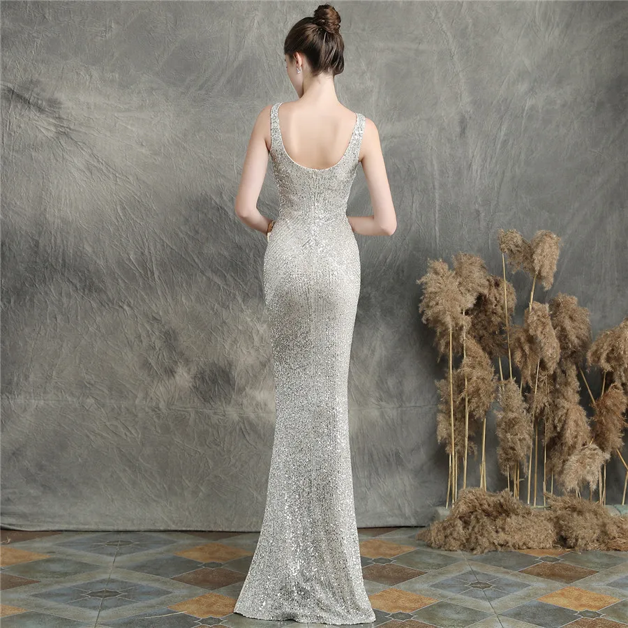 wei yin AE0191 robe de soiree 2020 Double-V Mermaid Long Evening Dress Prom Gowns Formal Party Elegant Luxury longue | Свадьбы и