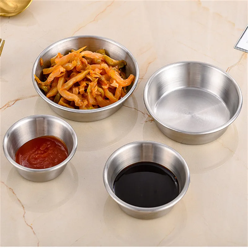 304 маленькая тарелка для соуса из нержавеющей стали кухонная суши соевого