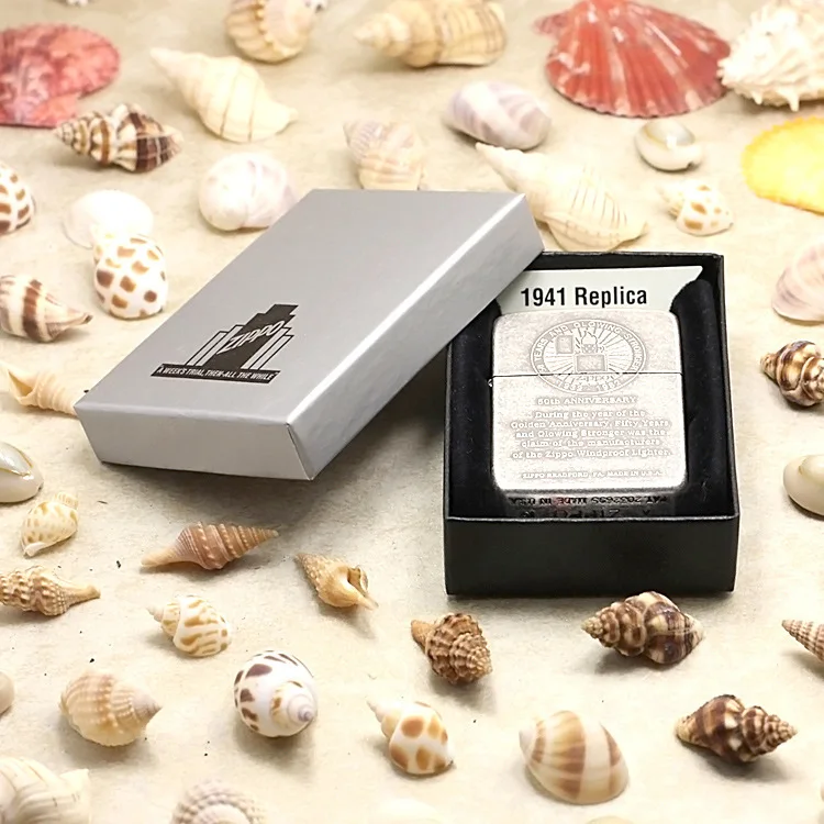 

Genuine Zippo oil lighter copper windproof 1941 Memorial cigarette Kerosene lighters Gift With anti-counterfeiting code