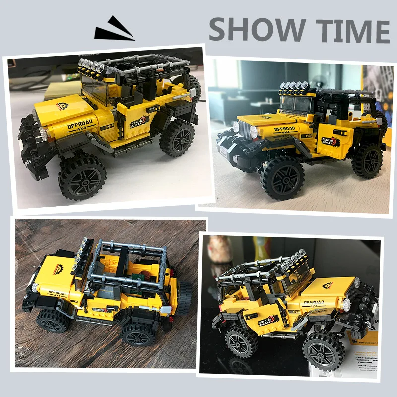 

512pcs Vehicle Blocks Kits Super Jeep Building Blocks Bricks Educational Construction DIY Bricks for Children Adult Toy