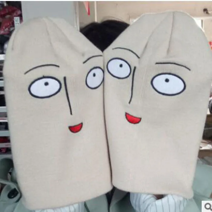 Популярная Милая забавная шапка harajuku с рисунком Аниме one punch man лысый Сайтама вышитая вязаная шапка женская шапка мужская шапка