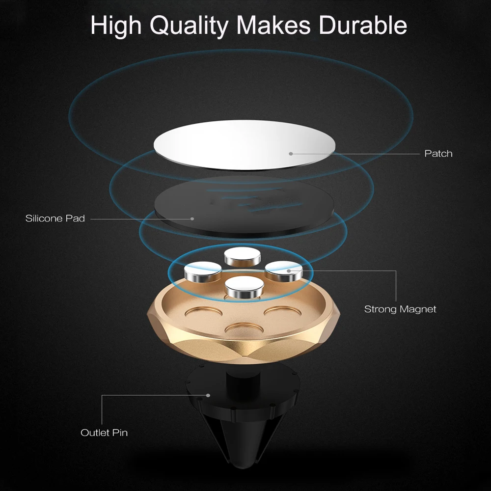 Магнитный автомобильный держатель для телефона iPhone X 12 11 Samsung магнитный на