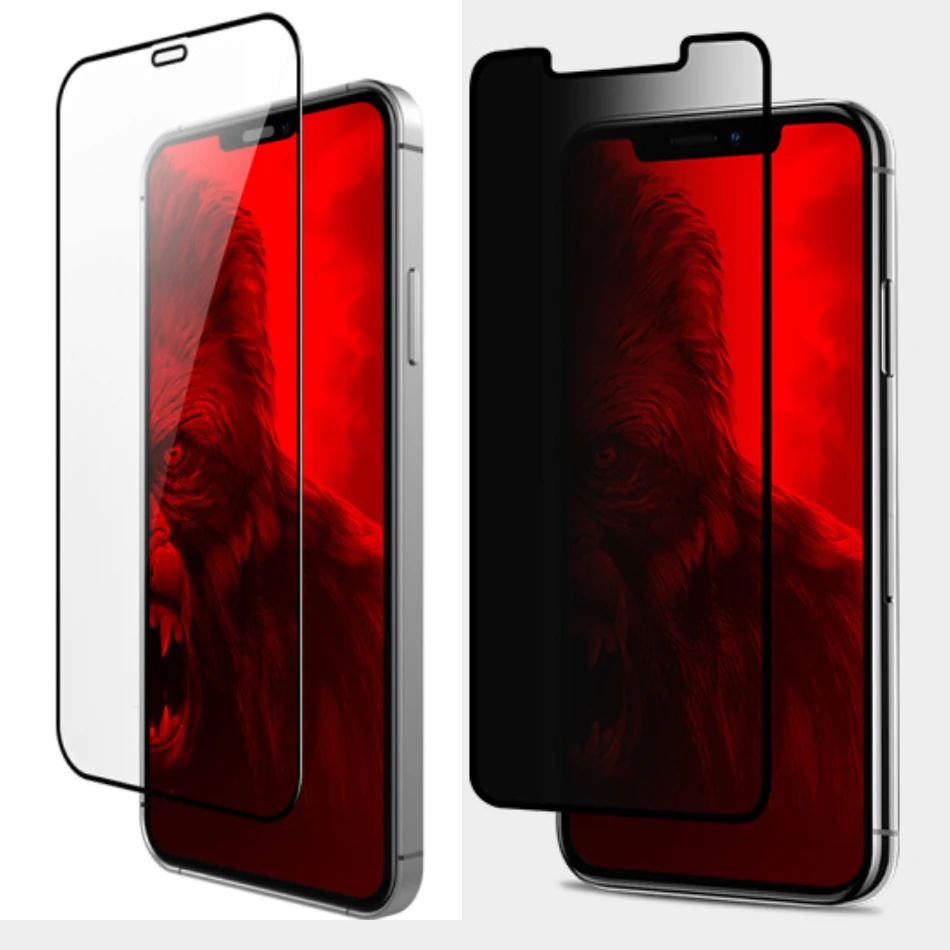 Черное противошпионское закаленное стекло для IPhone 12 Mini Pro Max полная защита экрана