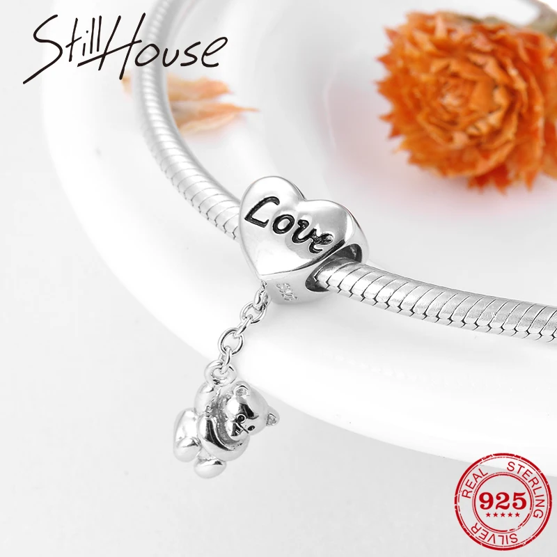 2018 модные очаровательные бусины из стерлингового серебра 925 пробы в форме сердца