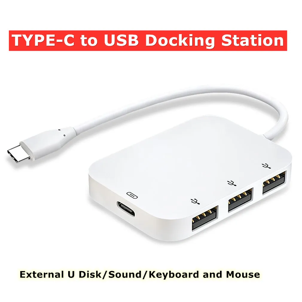 

Type-C Docking Station Type-C HUB 4 In 1 Multifunctional USB Splitter 3.0 USB HUB for MackBook for Huawei Notebook