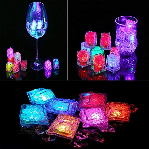 

Light Up Ice Cubes 12Pcs for Drinks Multi-Color LED Ice Cubes for Ice Cube Light for Wedding Club Bar Champagne Tower Decoration